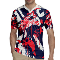 USA Ice Hockey Champions Eagle Rugby Jersey Patriotic Paint Splash Graffiti Art