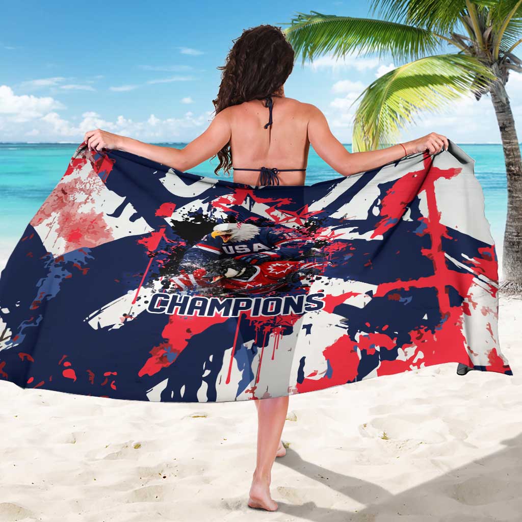 USA Ice Hockey Champions Eagle Sarong Patriotic Paint Splash Graffiti Art