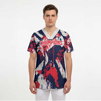 USA Ice Hockey Champions Eagle Scrub Top Patriotic Paint Splash Graffiti Art
