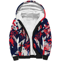 USA Ice Hockey Champions Eagle Sherpa Hoodie Patriotic Paint Splash Graffiti Art