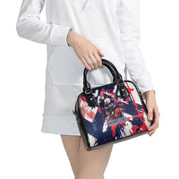 USA Ice Hockey Champions Eagle Shoulder Handbag Patriotic Paint Splash Graffiti Art