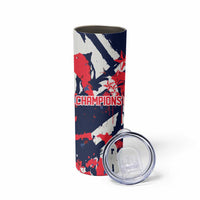 USA Ice Hockey Champions Eagle Skinny Tumbler Patriotic Paint Splash Graffiti Art