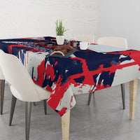 USA Ice Hockey Champions Eagle Tablecloth Patriotic Paint Splash Graffiti Art