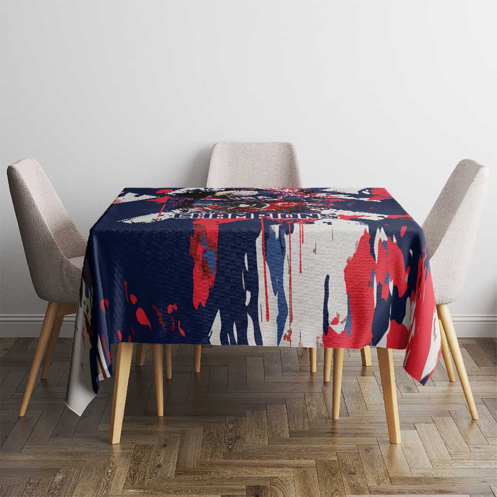 USA Ice Hockey Champions Eagle Tablecloth Patriotic Paint Splash Graffiti Art