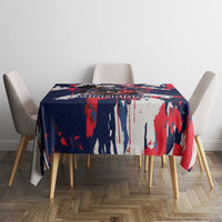 USA Ice Hockey Champions Eagle Tablecloth Patriotic Paint Splash Graffiti Art