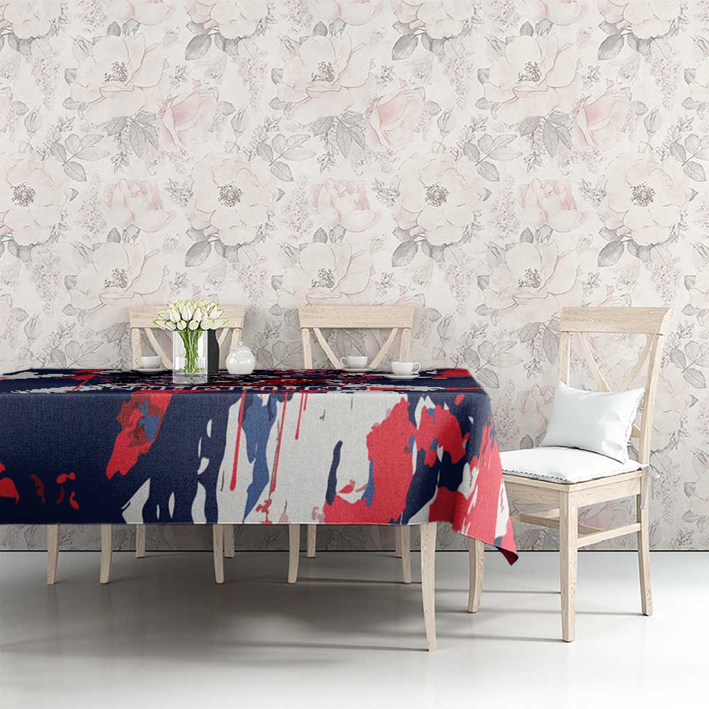 USA Ice Hockey Champions Eagle Tablecloth Patriotic Paint Splash Graffiti Art