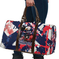 USA Ice Hockey Champions Eagle Travel Bag Patriotic Paint Splash Graffiti Art