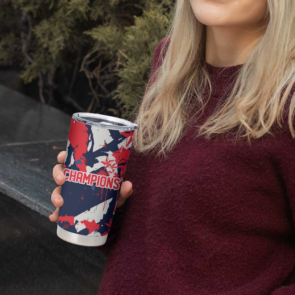 USA Ice Hockey Champions Eagle Tumbler Cup Patriotic Paint Splash Graffiti Art