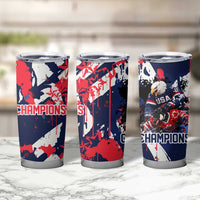 USA Ice Hockey Champions Eagle Tumbler Cup Patriotic Paint Splash Graffiti Art