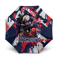 USA Ice Hockey Champions Eagle Umbrella Patriotic Paint Splash Graffiti Art