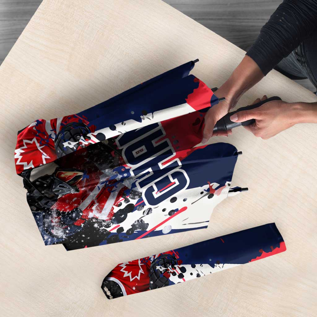 USA Ice Hockey Champions Eagle Umbrella Patriotic Paint Splash Graffiti Art