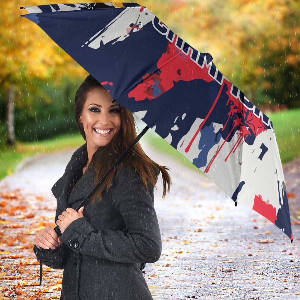USA Ice Hockey Champions Eagle Umbrella Patriotic Paint Splash Graffiti Art