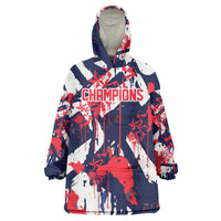 USA Ice Hockey Champions Eagle Wearable Blanket Hoodie Patriotic Paint Splash Graffiti Art