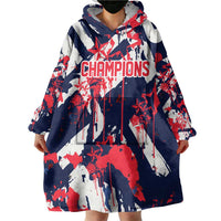 USA Ice Hockey Champions Eagle Wearable Blanket Hoodie Patriotic Paint Splash Graffiti Art