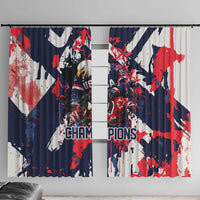 USA Ice Hockey Champions Eagle Window Curtain Patriotic Paint Splash Graffiti Art