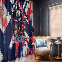 USA Ice Hockey Champions Eagle Window Curtain Patriotic Paint Splash Graffiti Art