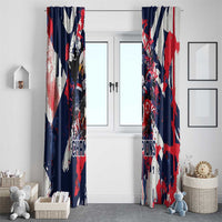 USA Ice Hockey Champions Eagle Window Curtain Patriotic Paint Splash Graffiti Art