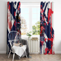 USA Ice Hockey Champions Eagle Window Curtain Patriotic Paint Splash Graffiti Art