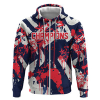 USA Ice Hockey Champions Eagle Zip Hoodie Patriotic Paint Splash Graffiti Art