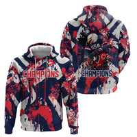 USA Ice Hockey Champions Eagle Zip Hoodie Patriotic Paint Splash Graffiti Art