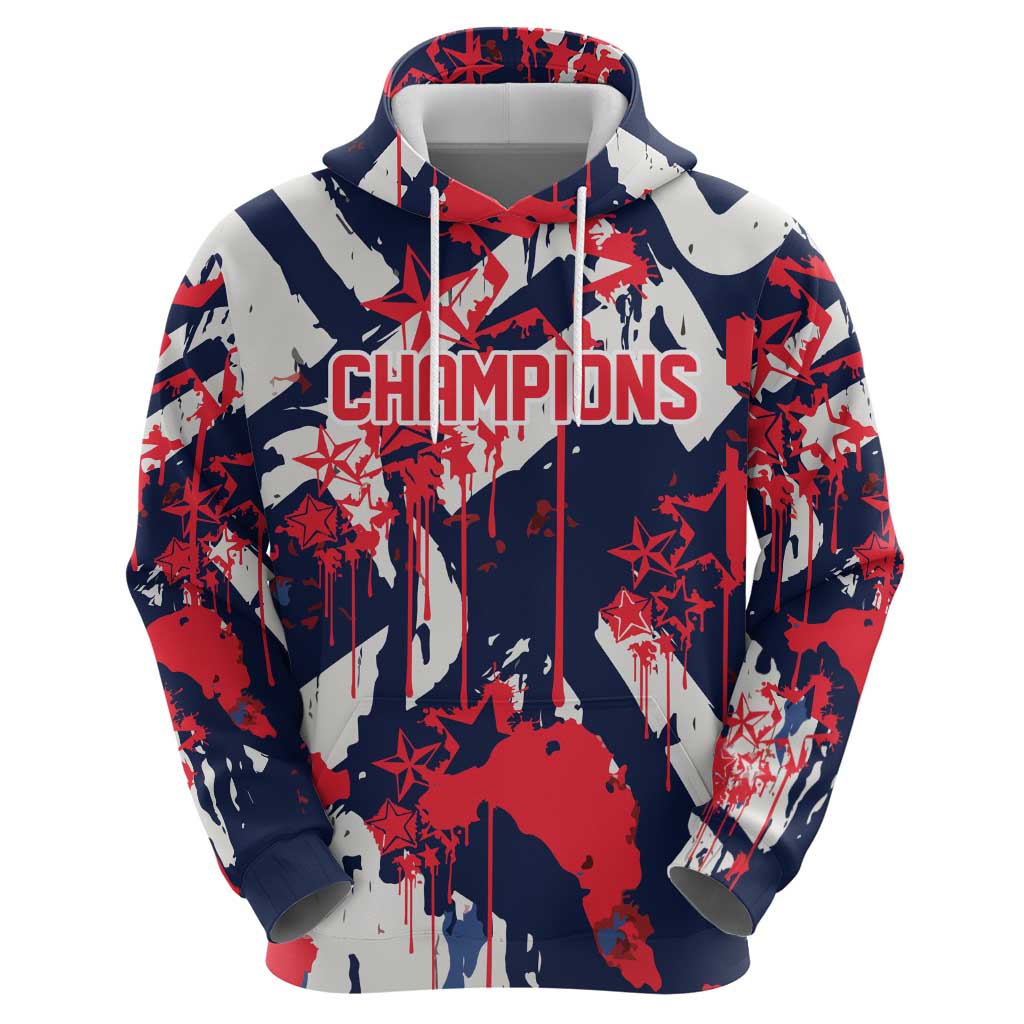 USA Ice Hockey Champions Eagle Zip Hoodie Patriotic Paint Splash Graffiti Art