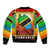 African Sunset Design Bomber Jacket with Flag Map Mount Kilimanjaro and Wildlife Scene