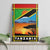African Sunset Design Canvas Wall Art with Flag Map Mount Kilimanjaro and Wildlife Scene