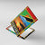 African Sunset Design Canvas Wall Art with Flag Map Mount Kilimanjaro and Wildlife Scene