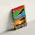 African Sunset Design Canvas Wall Art with Flag Map Mount Kilimanjaro and Wildlife Scene