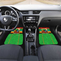 African Sunset Design Car Mats with Flag Map Mount Kilimanjaro and Wildlife Scene