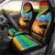 African Sunset Design Car Seat Cover with Flag Map Mount Kilimanjaro and Wildlife Scene