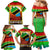 African Sunset Design Family Matching Mermaid Dress and Hawaiian Shirt with Flag Map Mount Kilimanjaro and Wildlife Scene