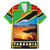 African Sunset Design Family Matching Mermaid Dress and Hawaiian Shirt with Flag Map Mount Kilimanjaro and Wildlife Scene