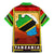 African Sunset Design Family Matching Mermaid Dress and Hawaiian Shirt with Flag Map Mount Kilimanjaro and Wildlife Scene
