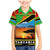 African Sunset Design Family Matching Mermaid Dress and Hawaiian Shirt with Flag Map Mount Kilimanjaro and Wildlife Scene