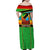 African Sunset Design Family Matching Off Shoulder Maxi Dress and Hawaiian Shirt with Flag Map Mount Kilimanjaro and Wildlife Scene