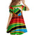 African Sunset Design Family Matching Tank Maxi Dress and Hawaiian Shirt with Flag Map Mount Kilimanjaro and Wildlife Scene