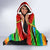 African Sunset Design Hooded Blanket with Flag Map Mount Kilimanjaro and Wildlife Scene