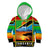 African Sunset Design Kid Hoodie with Flag Map Mount Kilimanjaro and Wildlife Scene
