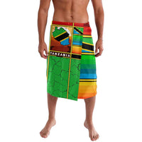 African Sunset Design Lavalava with Flag Map Mount Kilimanjaro and Wildlife Scene