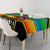 African Sunset Design Tablecloth with Flag Map Mount Kilimanjaro and Wildlife Scene
