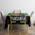 African Sunset Design Tablecloth with Flag Map Mount Kilimanjaro and Wildlife Scene