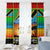 African Sunset Design Window Curtain with Flag Map Mount Kilimanjaro and Wildlife Scene