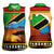 African Sunset Design Women Sleeveless Polo Shirt with Flag Map Mount Kilimanjaro and Wildlife Scene