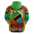 African Sunset Design Zip Hoodie with Flag Map Mount Kilimanjaro and Wildlife Scene