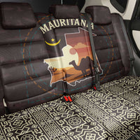 Mauritania Back Car Seat Cover with Desert Sunset Camel Silhouette and Flag Accents