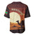 Mauritania Baseball Jersey with Desert Sunset Camel Silhouette and Flag Accents