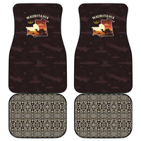 Mauritania Car Mats with Desert Sunset Camel Silhouette and Flag Accents