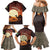 Mauritania Family Matching Mermaid Dress and Hawaiian Shirt with Desert Sunset Camel Silhouette and Flag Accents