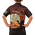 Mauritania Family Matching Off The Shoulder Long Sleeve Dress and Hawaiian Shirt with Desert Sunset Camel Silhouette and Flag Accents